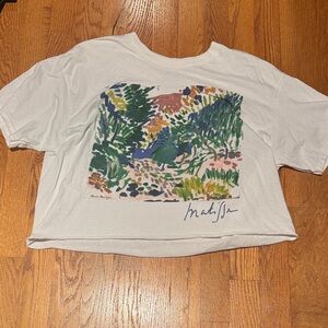 Matisse artwork cropped 100% cotton shirt size large